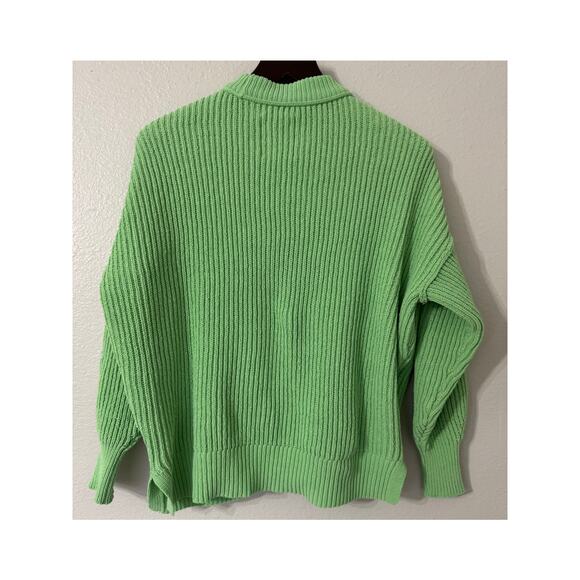 Aerie Beyond Chenille Green Mockneck Knit Sweater Fresh Green Size XS - Picture 5 of 8